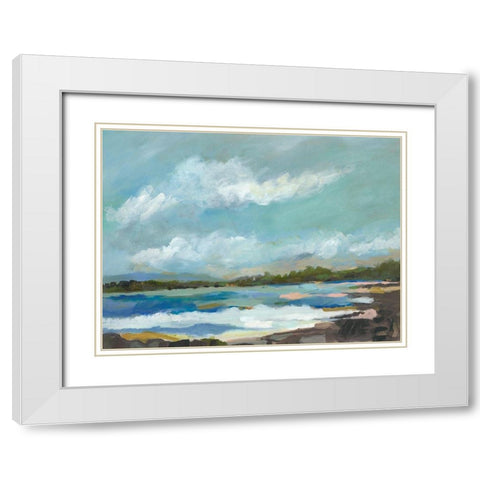 Seaside View IV White Modern Wood Framed Art Print with Double Matting by Fields, Karen