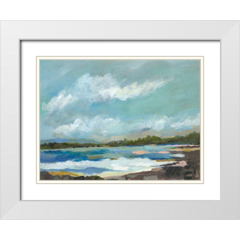 Seaside View IV White Modern Wood Framed Art Print with Double Matting by Fields, Karen