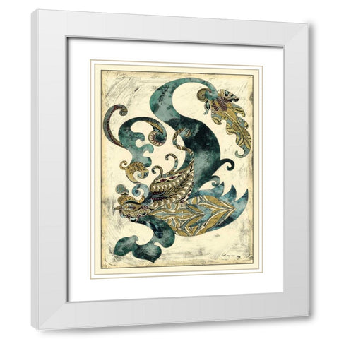 Royal Phoenix White Modern Wood Framed Art Print with Double Matting by Zarris, Chariklia