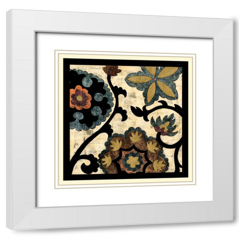 Vintage Suzani I White Modern Wood Framed Art Print with Double Matting by Zarris, Chariklia