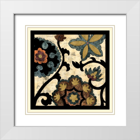 Vintage Suzani I White Modern Wood Framed Art Print with Double Matting by Zarris, Chariklia