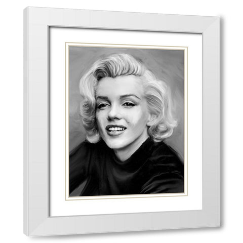 Smile White Modern Wood Framed Art Print with Double Matting by Michaels, Jerry