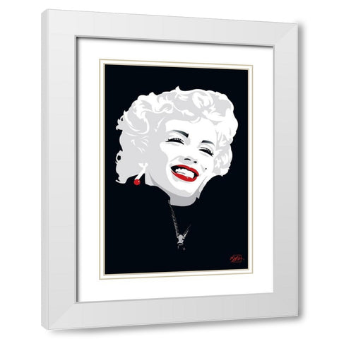 Miki Marilyn White Modern Wood Framed Art Print with Double Matting by Miki