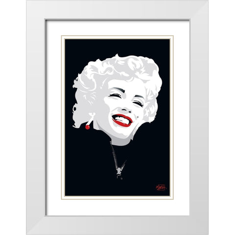 Miki Marilyn White Modern Wood Framed Art Print with Double Matting by Miki