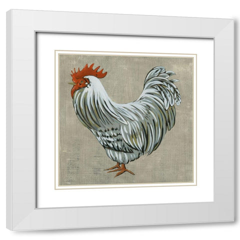 Roost II White Modern Wood Framed Art Print with Double Matting by Zarris, Chariklia