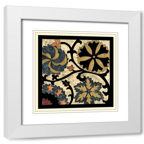 Vintage Suzani III White Modern Wood Framed Art Print with Double Matting by Zarris, Chariklia