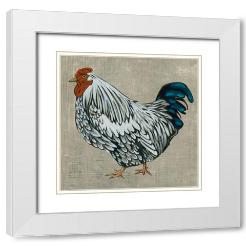 Roost IV White Modern Wood Framed Art Print with Double Matting by Zarris, Chariklia