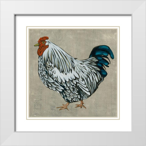 Roost IV White Modern Wood Framed Art Print with Double Matting by Zarris, Chariklia