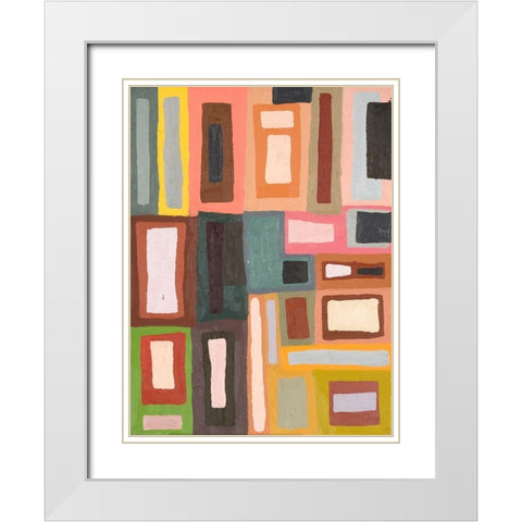 Color Blocking II White Modern Wood Framed Art Print with Double Matting by Ferrell, Erin McGee