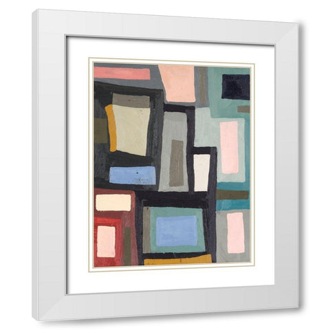 Color Blocking III White Modern Wood Framed Art Print with Double Matting by Ferrell, Erin McGee
