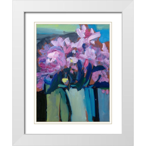 Violet Spring Flowers III White Modern Wood Framed Art Print with Double Matting by Ferrell, Erin McGee