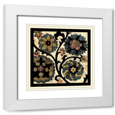 Vintage Suzani IV White Modern Wood Framed Art Print with Double Matting by Zarris, Chariklia