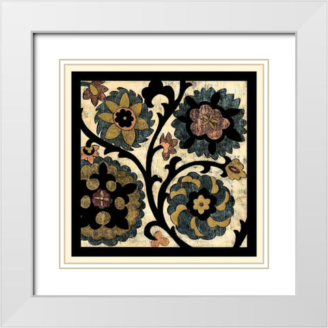 Vintage Suzani IV White Modern Wood Framed Art Print with Double Matting by Zarris, Chariklia