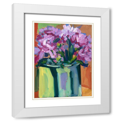 Violet Spring Flowers IV White Modern Wood Framed Art Print with Double Matting by Ferrell, Erin McGee
