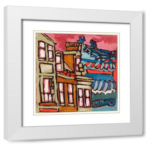 Chinatown III White Modern Wood Framed Art Print with Double Matting by Ferrell, Erin McGee