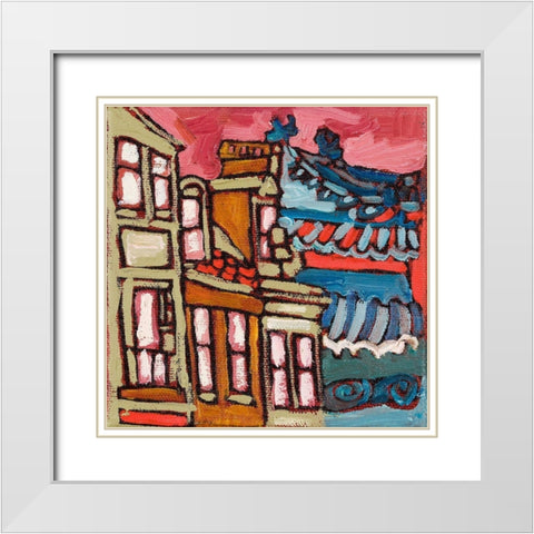 Chinatown III White Modern Wood Framed Art Print with Double Matting by Ferrell, Erin McGee