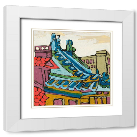Chinatown V White Modern Wood Framed Art Print with Double Matting by Ferrell, Erin McGee