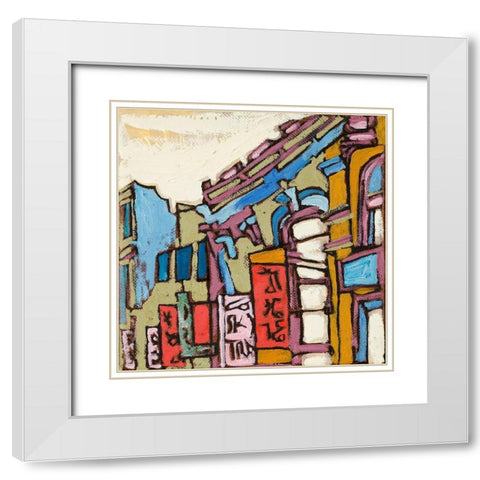 Chinatown IX White Modern Wood Framed Art Print with Double Matting by Ferrell, Erin McGee