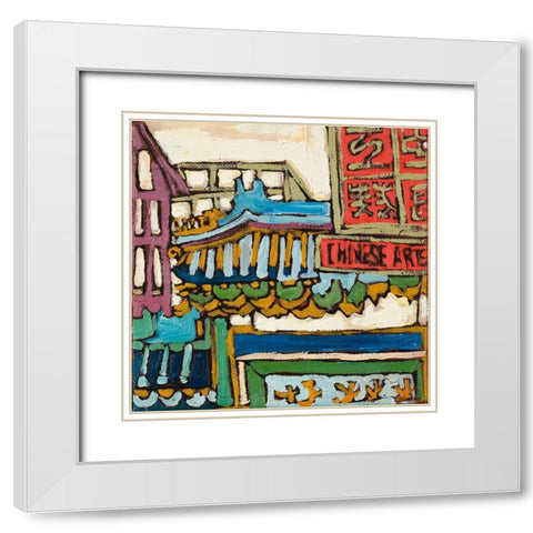 Chinatown XI White Modern Wood Framed Art Print with Double Matting by Ferrell, Erin McGee