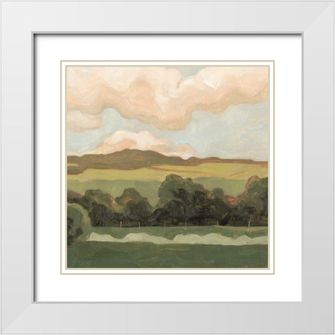 Ochre Evening I White Modern Wood Framed Art Print with Double Matting by Scarvey, Emma