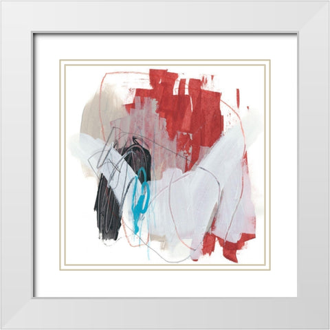 Symphony in Riffs V White Modern Wood Framed Art Print with Double Matting by Vess, June Erica