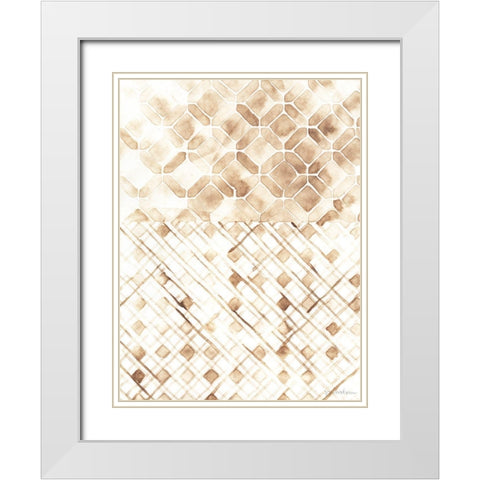 Sepia Madras I White Modern Wood Framed Art Print with Double Matting by Lam, Vanna