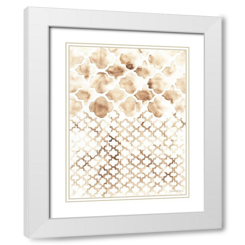Sepia Madras II White Modern Wood Framed Art Print with Double Matting by Lam, Vanna