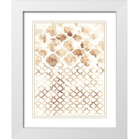Sepia Madras II White Modern Wood Framed Art Print with Double Matting by Lam, Vanna