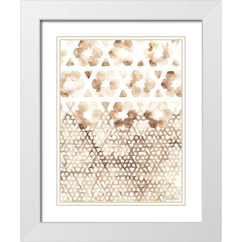 Sepia Madras III White Modern Wood Framed Art Print with Double Matting by Lam, Vanna