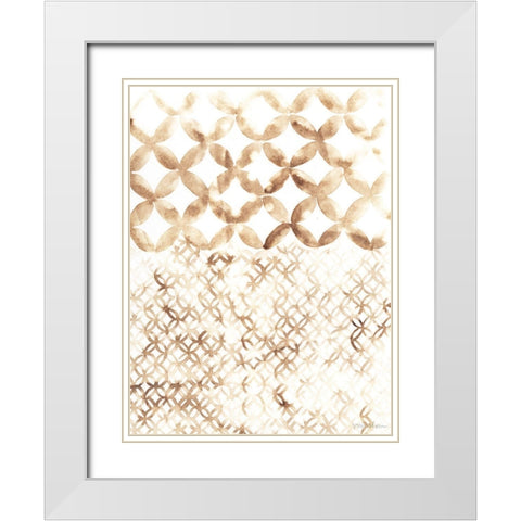 Sepia Madras IV White Modern Wood Framed Art Print with Double Matting by Lam, Vanna