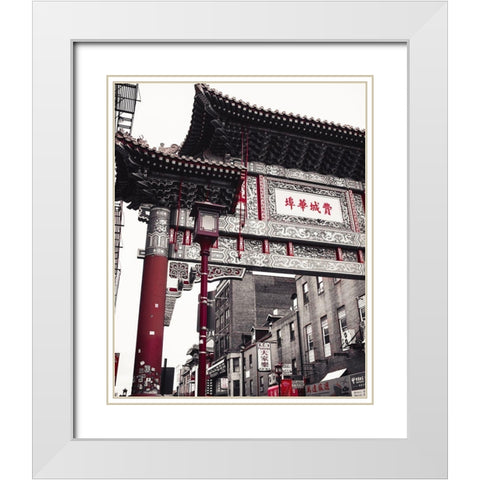 Chinatown Reds II White Modern Wood Framed Art Print with Double Matting by Quintero, Sonja