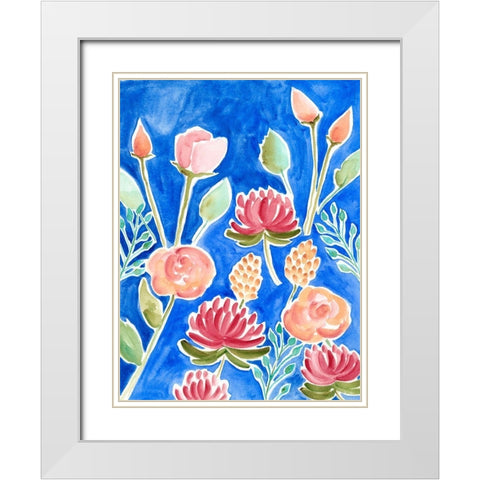 Colorful Array I White Modern Wood Framed Art Print with Double Matting by Moore, Regina