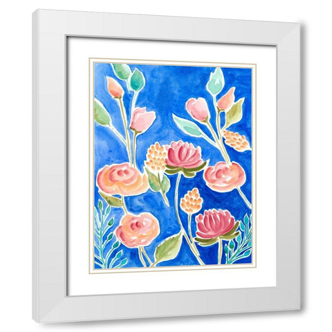 Colorful Array II White Modern Wood Framed Art Print with Double Matting by Moore, Regina