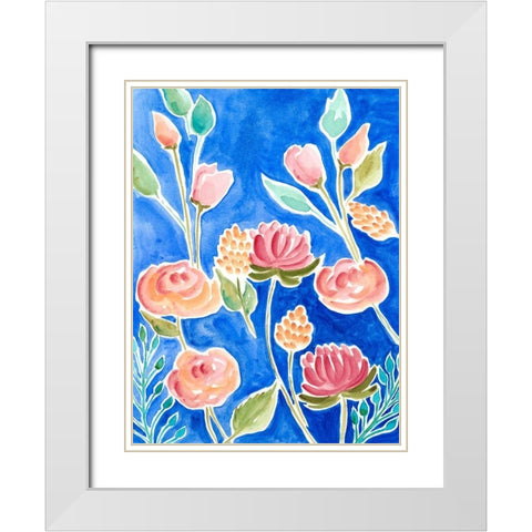 Colorful Array II White Modern Wood Framed Art Print with Double Matting by Moore, Regina