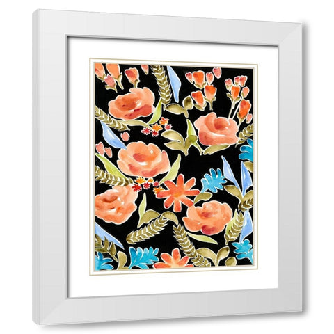 Floral Assembly I White Modern Wood Framed Art Print with Double Matting by Moore, Regina