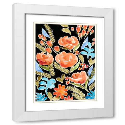 Floral Assembly II White Modern Wood Framed Art Print with Double Matting by Moore, Regina