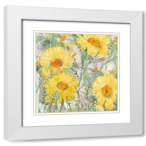 Yellow Bunch II White Modern Wood Framed Art Print with Double Matting by OToole, Tim