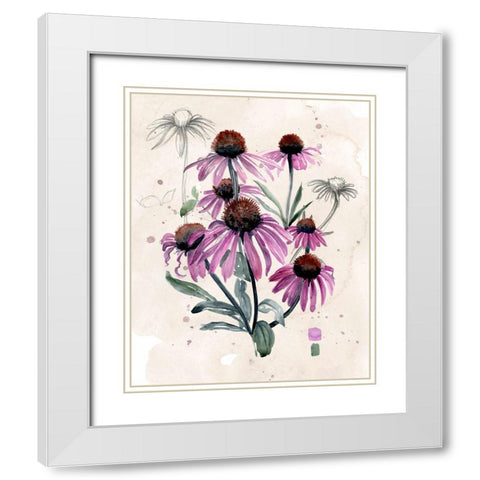 Purple Wildflowers I White Modern Wood Framed Art Print with Double Matting by Parker, Jennifer Paxton