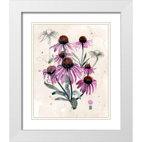 Purple Wildflowers I White Modern Wood Framed Art Print with Double Matting by Parker, Jennifer Paxton