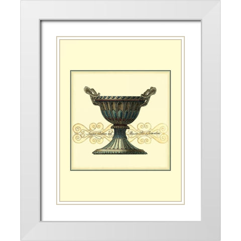 Antica Clementino Urna III White Modern Wood Framed Art Print with Double Matting by Vision Studio
