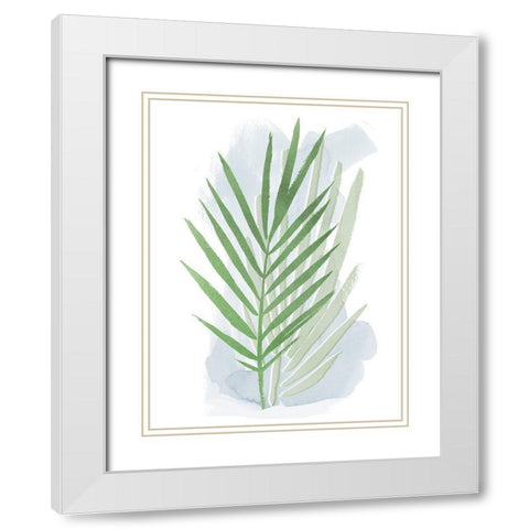 Palm Overlay I White Modern Wood Framed Art Print with Double Matting by Popp, Grace