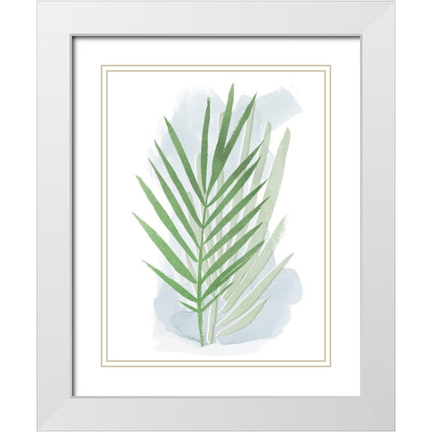 Palm Overlay I White Modern Wood Framed Art Print with Double Matting by Popp, Grace