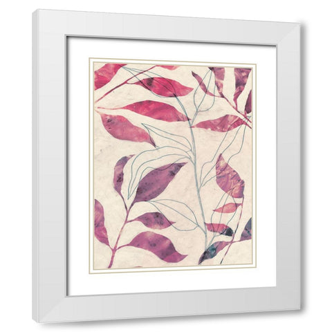 Between the Leaves I White Modern Wood Framed Art Print with Double Matting by Borges, Victoria