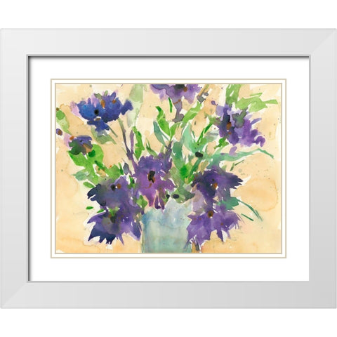 Floral Wild Thing I White Modern Wood Framed Art Print with Double Matting by Dixon, Samuel