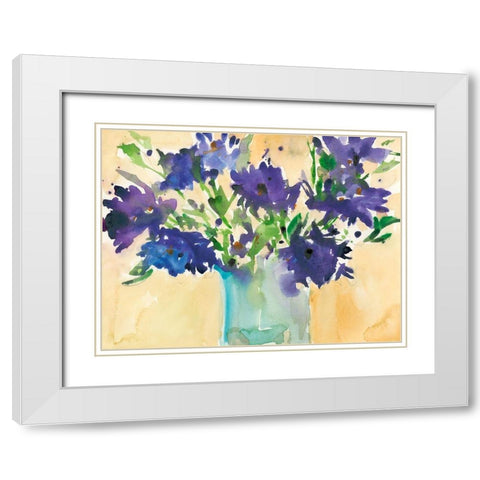 Floral Wild Thing II White Modern Wood Framed Art Print with Double Matting by Dixon, Samuel