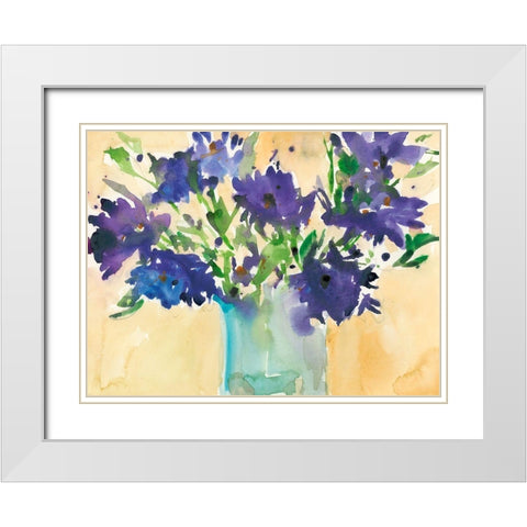 Floral Wild Thing II White Modern Wood Framed Art Print with Double Matting by Dixon, Samuel