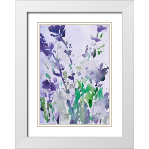 Violet Garden Moment I White Modern Wood Framed Art Print with Double Matting by Dixon, Samuel