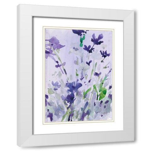 Violet Garden Moment II White Modern Wood Framed Art Print with Double Matting by Dixon, Samuel