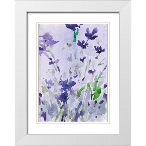 Violet Garden Moment II White Modern Wood Framed Art Print with Double Matting by Dixon, Samuel