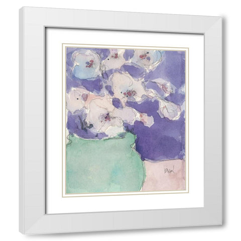 Floral Objects I White Modern Wood Framed Art Print with Double Matting by Dixon, Samuel